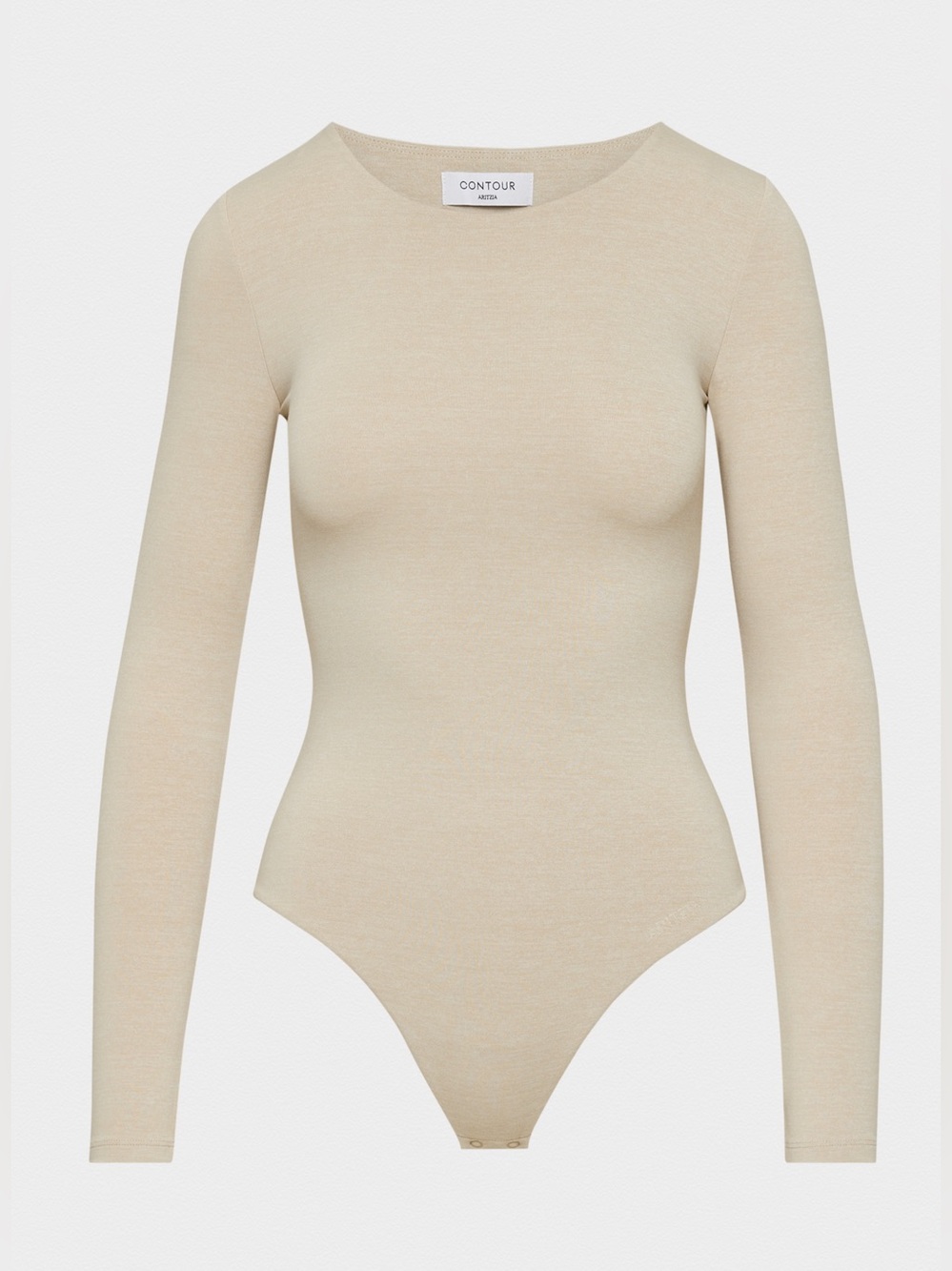 Aritzia Contour Long-Sleeve Beige Bodysuit